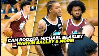 15 Year Old Cameron Boozer Gets BUCKETS vs NBA Pros!! Michael Beasly, Marvin Bagley & More!