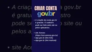 Tudo será digital! Então corre para criar sua conta GOV.BR. #informática