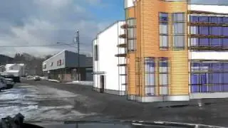 Exterior Drive-by of Cuba Community Center Design (Revit Video-Realism)