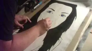 'behind blue eyes' stencil art by T*3