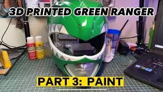 Green Power Ranger Helmet | 3D Printed | Part 3 - Painting