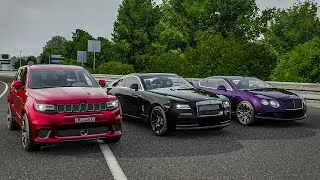 Forza 7 Drag race: Jeep Trackhawk vs Rolls Royce Wraith vs Bentley Continental GT