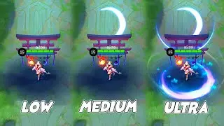 Lunox Divine Goddess Legendary Skin in Different Graphics Setting