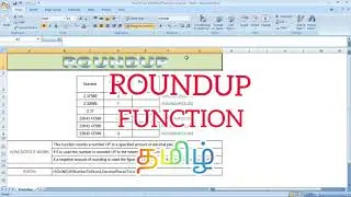 How to use ROUNDUP function in excel - Tamil