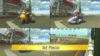 Mario Kart 8 Deluxe | 3 Player | Tanooki Mario vs Mario vs Metal Mario