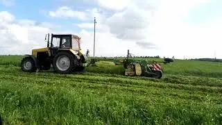 Заготовка кормов 2018. Второй укос трав красного клевера, будем крутить сенаж