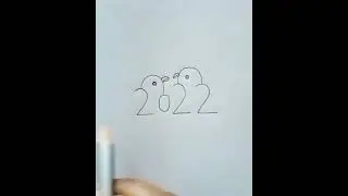 Love birds drawing Easy, How to Turn 2022 into cute Love birds, Numbers drawing