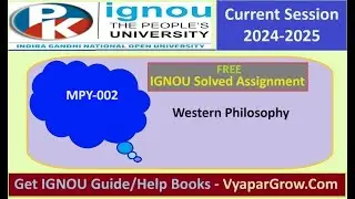 Free Solved Assignment IGNOU MPY 002 Western Philosophy Current Year 2025 Pdf