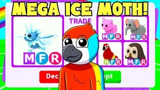 I TRADED MEGA NEON ICE MOTH DRAGON (Adopt me)