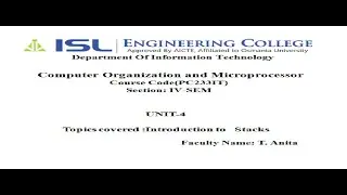 IT Lecture-19  UNIT-IV (Stacks and Subroutines)