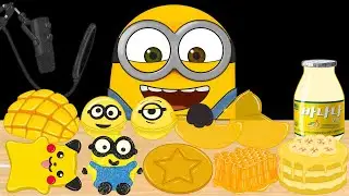 [ASMR] 미니언즈 노란색 음식 애니 먹방 (Minions Yellow Food Animation Mukbang)