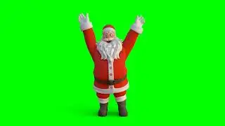Santa Claus waving and celebrating. Green Screen | Merry Christmas 🤶 | 4k video green screen