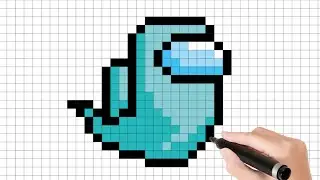Cara menggambar hantu Among us | Easy Pixel Art