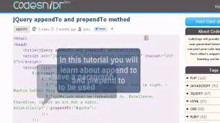 JQUERY Tutorial : jQuery appendTo and prependTo method