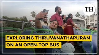 Exploring Thiruvanathapuram on an open-top bus