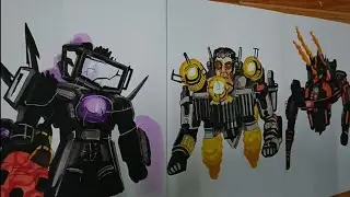 Drawing 3 New Titan In skibidi toilet 77  Part 4 Vẽ 3 titan mới nhất