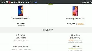 Samsung Galaxy A11 vs Samsung Galaxy A20s Full Comparison ||