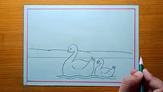 Easy village scenery drawing| Scenery Drawing Step by step