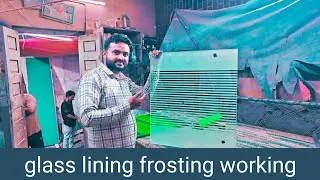 glass lining frosting working|| glass design railing lining frosting working Surat Gujarat.
