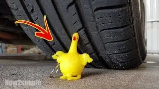 Car vs Chicken rubber: Experiment 33 + Slowmo!