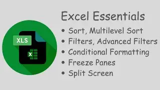 Excel Basics: Sorting data | Applying Filters, Advanced Filters | Conditional Formatting
