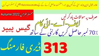 Aiou 313 guess paper 2022|Rais Aiou studio
