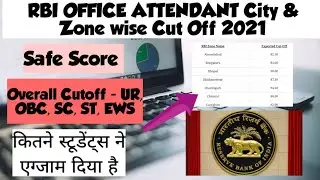 RBI Office Attendant cutoff Zone wise, city wise 2021| RBI Office attendant cutoff 2021 