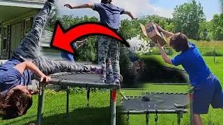 Putting Ice On A Trampoline *GONE WRONG*