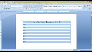How To Create Invisible Table Border In Word
