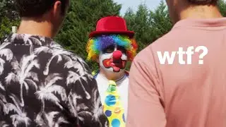When the birthday clown shows up too early - comedy sketch thing