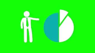 Business statistical explain icon green screen | animated icon green screen