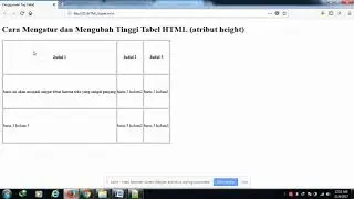 Tutorial Tabel HTML Part 7 Cara Mengatur dan Mengubah Tinggi Tabel HTML ( atribut height )