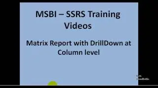 MSBI - SSRS - Matrix Report with DrillDown at Column level