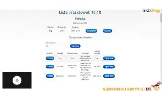 Szkolenie z dodatkowych funkcji InstaLing