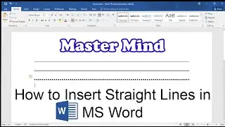 How to insert Straight Lines in MS Word || Easy and Quick way || Underlines || Horizontal Lines