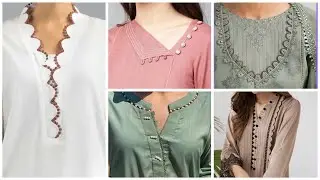 Trendy Neck Designing With Lace And Button | Latest Neck Design | Gala Design 2024 |