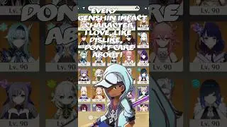 Every Genshin Impact Character I LOVE/LIKE/DISLIKE/DON'T CARE ABOUT! #genshinimpact #hoyoverse