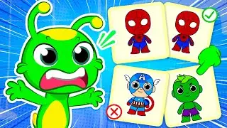¡Nuevo vídeo! ¡Aprende los colores en con un juego de Memoria de Superhéroes!  | Groovy el Marciano