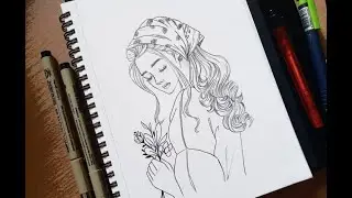 Time Lapse Drawing | Village Girl