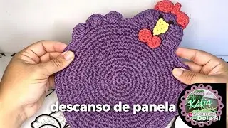descanso de panela galinha em crochê canhoto