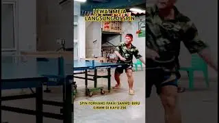 Lewat meja langsung di spin - Tehnik spin karet santri biru tipis 0,8mm #shortvideo #pingpong