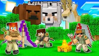 NOVA SÉRIE: VIRAMOS CAÇADORES em UM ACAMPAMENTO no MINECRAFT! - Minecraft Temporada de Caça EP.01