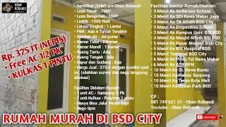 RUMAH DIJUAL DIKAWASAN BSD CITY (KP. RAWA MEKAR JAYA) #rumahmurah #rumahdijual #bsdcity