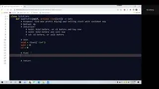 Leetcode 309. Best Time to Buy and Sell Stock with Cooldown. Dynamic Programming. Python