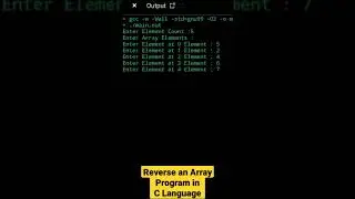 Reverse an Array Program in C Language