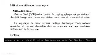 installation et configuration d'un serveur de backup (rsync +ssh) sous centos 7