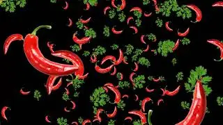 chili coriander Falling vegetable video animation falling vegetable