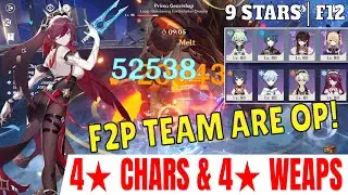 [Ver2.4] Floor 12 Spiral Abyss - 9 Stars | 4 Star Characters & Weapons Only F2P | Genshin Impact