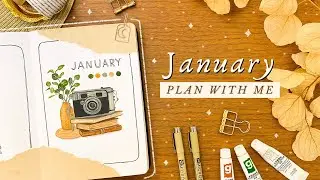 PLAN WITH ME • January Bullet Journal Setup 2022 📹 Vintage Camera Theme with Gouache