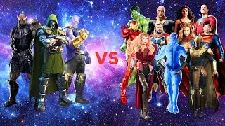 thanos & darkseid and dr doom vs marvel and dc fight